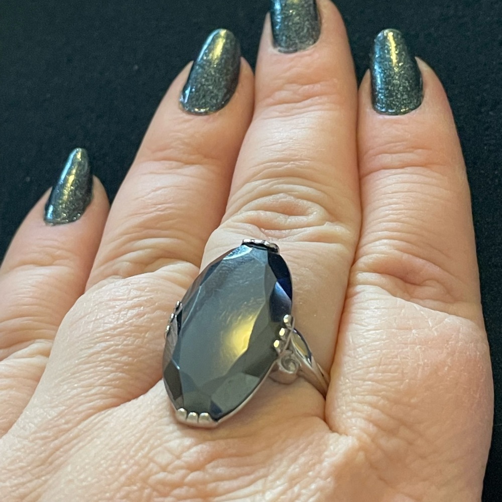 Hematite sterling ring size 8.